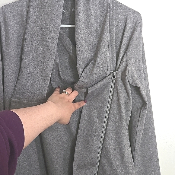 Aspire Assymetrical Athleisure Zip Up Sweater / Jacket - Picture 3 of 10